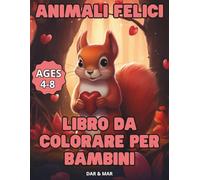 Libro da colorare per bambini di animali felici (Libro da colorare e attività per bambini)