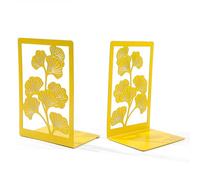 Libro De 2 PCS Termina Para Estantes Bookends Metal Hojas Huecas Partituras Decorativas Servicio Pesado Para La Escuela Oficinas Bookend Único
