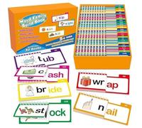 Libro de actividades de lectura y rima, Word Families Flash Tarjetas Leer