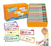 Libro de Actividades de Lectura y rima, Word Families Flash Tarjetas | Word Family Build Leer Libro de Actividades de rima | Aprenda a Leer Phonics, Letter Sounds Sight Educational Games para niños