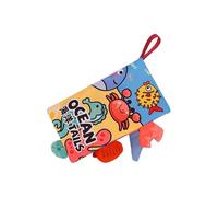 Libro de actividades para bebés - Juguete educativo con diferentes superficies para el desarrollo sensorial | Libro de tela con diseño de cola | Diseño de selva y mundo submarino para niños pequeños y