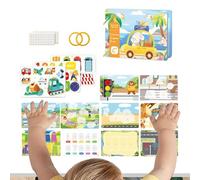 Libro de actividades para bebés, motricidad fina y juguetes sensoriales para aprender, libro de actividades pedagógicas tranquilas, para coche, viaje, restaurante, cochecito, trona, hogar, escuelas