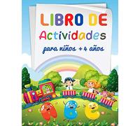 Libro de actividades para niños +4 años: Libro de escritura y juegos en casa - Aprender a escribir alfabetos, números, formas, líneas, matemáticas, ... completo - libro de vacaciones, 120 páginas.