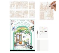 Libro De Acuarela - Cuaderno De Bocetos De Acuarela Para Adultos - Kit De Terapia De Arte Creativo Triple, Portátil Apto Para Principiantes | Del Estrés, Relajación Y Meditación, Compañero De D