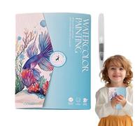 Libro de acuarela, libro de trabajo apto para principiantes, juego de pintura de 12 colores, herramienta de pintura artística creativa, accesorio de pincel integrado, categoría de rendimiento de