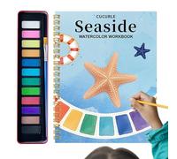 Libro de acuarela para colorear, libro de texto portátil para principiantes, libro de ejercicios y prácticas de acuarela, para niños, adolescentes, mujeres, para pintar, dibujar y oficina en casa