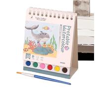 Libro de acuarela para niños - 12,5 x 10 x 5 cm, herramienta de desarrollo de la imaginación, 6 años en adelante, edad adecuada para niños tooddler tiempo de juego escolar, función de mezcla de