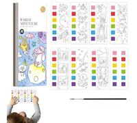 Libro de acuarela para niños de 4 a 8 años - Libro para colorear para niños pequeños con proyectos paso a paso | Kit de arte de viaje portátil para el aprendizaje preescolar, actividades en el aula en