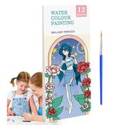 Libro de acuarela para niños pequeños, libro para colorear acuarela, pequeño libro de pintura, kit de pintura tigre con pincel para niños, niñas, niños, niños pequeños