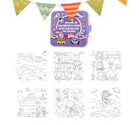 Libro de acuarela para niños - Suministros de arte de dibujos animados reutilizables, libro de papel de acuarela, para el hogar, viajes, coche, estudio, exterior, preescolar, jardín de infantes