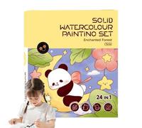 Libro De Acuarelas Para Niños,Cuaderno Artístico Para Niños Con Acuarelas | 24 Páginas Juguete Educativo Con Pincel, Kit Creativo Regalo De Cumpleaños Para Niños Y Niñas