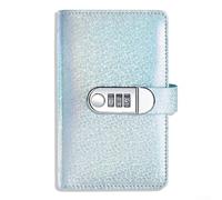 Libro de ahorro de contraseñas, libro de ahorro de efectivo, carpeta de almacenamiento de cartera, con bloqueo de contraseña, para coleccionar billetes, dinero conmemorativo (azul)