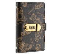 Libro de ahorro de dinero, fomenta la responsabilidad financiera, 17,7 x 11,2 cm, planificador de presupuesto con cerradura, libro de ahorro de efectivo, fácil de usar, para niños y adultos, Black