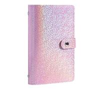 Libro de ahorro de dinero | PU, 150 g, 17,7 x 11 x 1,5 cm, rosa/negro | carpeta de 100 fundas con cuaderno | Organizador reutilizable para presupuesto A6 con fines de ahorro
