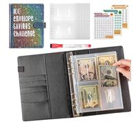 Libro de ahorros, carpeta presupuestaria, planificador, carpeta de desafío para ahorrar dinero, carpeta de desafío y libro | Planificador presupuestario portátil y resistente para familia, amigos y