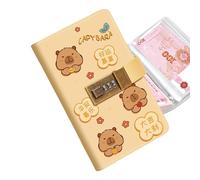 Libro de ahorros de desafíos - 11,9 X 2 X 18 Cm, Planificador de animales de almacenamiento seguro, libro de ahorros con sobres de cerradura combinada, para dormitorio, oficina, escuela, voi