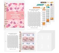 Libro de ahorros para dinero A5, 100 Envelope Saving Challenge Presupuesto Planner con Challenge Tracker Sparchallenge Planificador presupuestario encuadernación método de sobres para ahorrar dinero