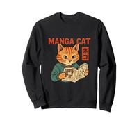 Libro de Anime de Lectura de Gato Manga Retro Sudadera