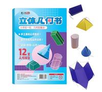 Libro de aprendizaje de geometría 3D con cinta de dibujo, libro para aprender fórmulas de volumen, juguete interactivo con fórmulas de volumen para niños principiantes
