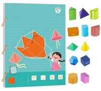 Libro De Aprendizaje De Geometría 3D con Cuerda De Tracción Koyoata, Libro De Ejercicios De Geometría De Juguete Boutiquefortun con 9/12/15 Sólidos(12-Model)