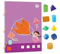 Libro De Aprendizaje De Geometría 3D con Cuerda De Tracción Koyoata, Libro De Ejercicios De Geometría De Juguete Boutiquefortun con 9/12/15 Sólidos(9-Model)