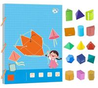 Libro De Aprendizaje De Geometría 3D con Cuerda De Tracción Koyoata, Libro De Ejercicios De Geometría De Juguete Boutiquefortun con 9/12/15 Sólidos(15-Model)