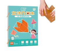 Libro de aprendizaje de geometría - Papel de 29,7 x 21 cm | Modelos geométricos sólidos | Herramienta de enseñanza interactiva para niños, formas de matemáticas, libro de cuerda de tracción, aula