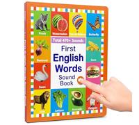 Libro de aprendizaje en inglés para palabras | Libro interactivo para aprender idiomas, libro educativo juguetón para niños en edad preescolar, niños de jardín de infantes de 2 a 6 años