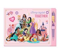 Libro de autógrafos de princesas Disney con bolígrafo, cuaderno de firmas de lujo con personajes para parques temáticos