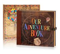 Libro de aventuras de 148 p ginas, lbum de recortes DIY hecho a mano con cubierta de letras en relieve de estilo retro: diario de viaje perfecto