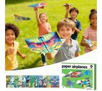 Libro De Avión De Papel: Doce Hojas De Patrones, Kit De Manualidades Plegable De Colores, Juego De Actividades De Aviación Creativa, Manual De Guía De Pasos Ilustrado Para Niños, Niñas, Diversión En E