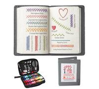 Libro de bordado para manualidades,Libro Bordado para hacer por ti mismo con 86/128 consejos,set de patrones de embroidery DIY,set de embroidery para adultos,Patrones con herramientas e instrucciones