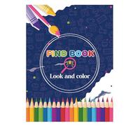 Libro de búsqueda y color, niños y adolescentes dibujos animados Figuras para colorear, divertido juego de búsqueda y color Niños Niñas Vacaciones Viajes Biblioteca