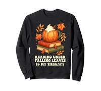 Libro de café de la Temporada de otoño de Lectura bajo Hojas Que Caen Sudadera