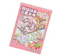 Libro de calcomanías 20 en 1 con escena 3D, libro de dibujos animados, paisaje, botella de agua, suministros de diario