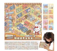 Libro de calcomanías de escena, calcomanías de escena de tienda para niños, calcomanías de simulación de bricolaje, para niños, hogar, viajes, fiestas, días lluviosos, actividades, noche, relajación