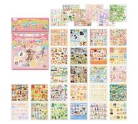 Libro de calcomanías extraíble decorativo en relieve lindo juguetes | Decoración de álbumes de recortes para jóvenes, adolescentes, mujeres, planificador familiar, diario, álbum de recortes