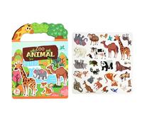 Libro de calcomanías para niños PP 28,5 x 22,5 cm, libro de trabajo de juguete silencioso, escena de juego, actividades con diseño duradero para el hogar, viajes, escuela, sala de juegos