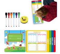 Libro de calculo del alfabeto, libro de trabajo de escritura preescolar reutilizable | Actividades educativas de aprendizaje preescolar, suministros de escuela en casa para niños y niñas