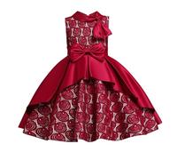 Libro de calendario de Adviento 10 y cumpleaños infantil, vestido de princesa, pasarela, tutú, falda para niña, piano, disfraz, vestido de noche, vestido de ocio, Kindl 5, rojo, 9-10 años