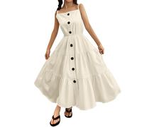 Libro de calendario de Adviento para adolescentes, Enlifety, vestido de verano, vestido de escalones, tirantes delgados, talla 6, 14T, maillot para niñas con, beige, 8-9 años