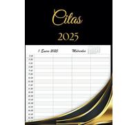 Libro de Citas 2025: Agenda para peluquería y estilistas, Planificador Horario de 7:00 a 22:30, día por página con fechas y horas, 4 Empleados ... | 12 meses, y Calendario de Mes Corriente A4