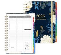 Libro de citas 2026-2027, planificador 2026 (enero de 2026 a diciembre de 2026), planificador semanal y mensual, 6.3 x 8.5 pulgadas, intervalo de media hora (30 minutos), pestañas coloridas, papel