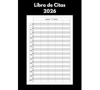 Libro de Citas 2026: Agenda profesional un día por página - 5 columnas por día - Planificador de 7 a 21 horas - Intervalos de 30 minutos - A4