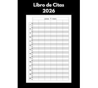 Libro de Citas 2026: Agenda profesional un día por página - 6 columnas por día - Planificador de 7 a 21 horas - Intervalos de 30 minutos - A4