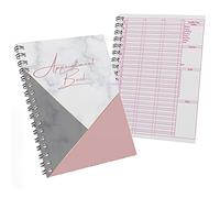 Libro de citas de mármol rosa sin fechas, intervalos de 15 minutos, tamaño A4, tamaño A4, para terapeutas de salón de belleza (A4-210 mm x 297 mm)