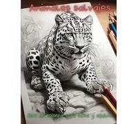 Libro de Colorear Animales Salvajes: 50 Ilustraciones para Niños de 4 a 8 Años, de 8 a 12 Años y Adultos (Libros de Colorear Crayon Lab)