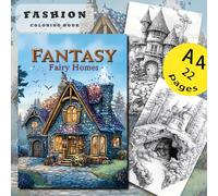 Libro de Colorear Casa de Deluxe - 22 Páginas Gruesas, para Relajación, para Halloween, Navidad y Regalos de