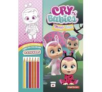 Libro de Colorear con Stickers Cry Babies Magic Tears, 48 Páginas, Incluye 2 Hojas de Stickers y 6 Lápices de Colores