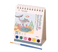 Libro De Colorear De Acuarelas | Álbum De Acuarela Lavable Con Pincel,Actividades Educativas Para Niños Libro De Dibujo Portátil Para Viajes
